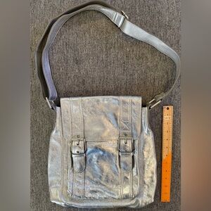 Biden Silver Metallic Crossbody Bag